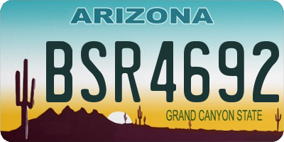 AZ license plate BSR4692