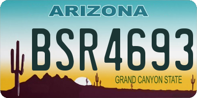 AZ license plate BSR4693