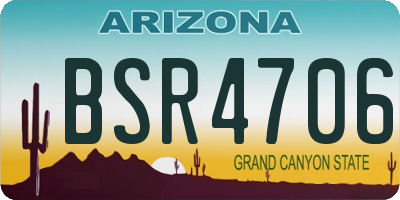 AZ license plate BSR4706