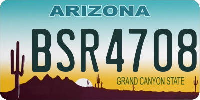 AZ license plate BSR4708