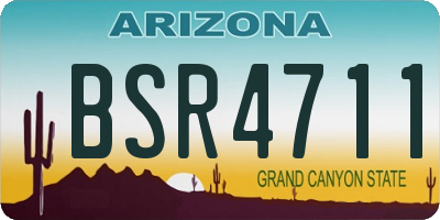 AZ license plate BSR4711