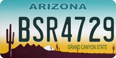 AZ license plate BSR4729