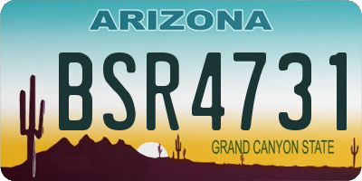 AZ license plate BSR4731