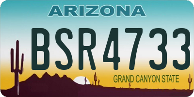 AZ license plate BSR4733