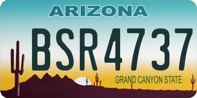 AZ license plate BSR4737