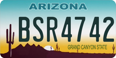 AZ license plate BSR4742