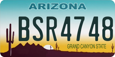 AZ license plate BSR4748