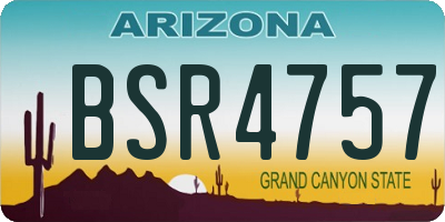 AZ license plate BSR4757