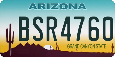 AZ license plate BSR4760