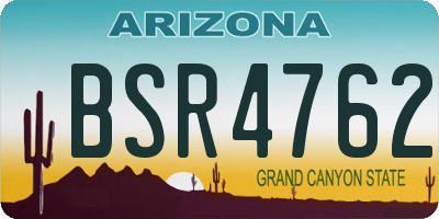 AZ license plate BSR4762