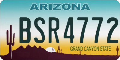 AZ license plate BSR4772