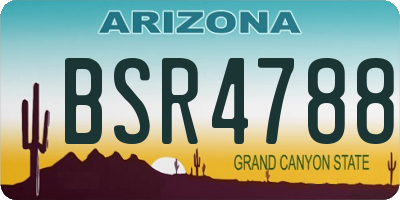 AZ license plate BSR4788