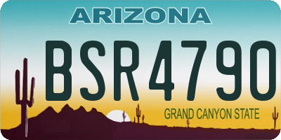 AZ license plate BSR4790