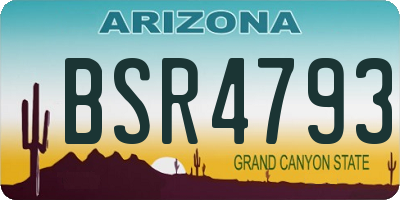AZ license plate BSR4793