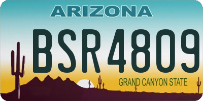 AZ license plate BSR4809