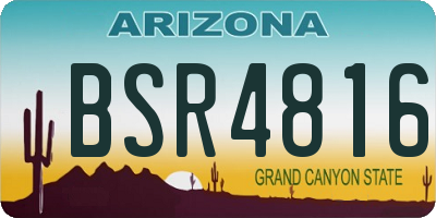 AZ license plate BSR4816