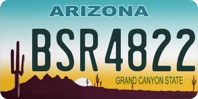AZ license plate BSR4822