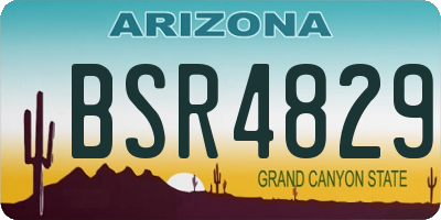 AZ license plate BSR4829