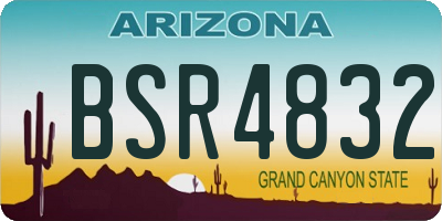 AZ license plate BSR4832