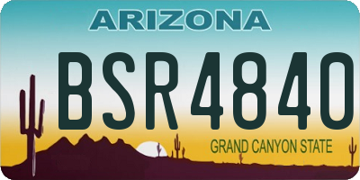 AZ license plate BSR4840