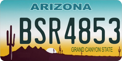 AZ license plate BSR4853