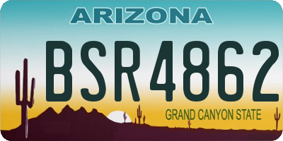 AZ license plate BSR4862