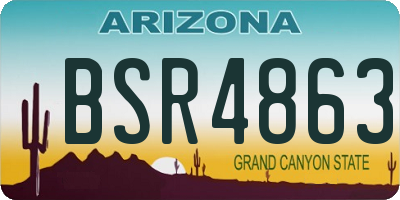 AZ license plate BSR4863