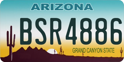 AZ license plate BSR4886