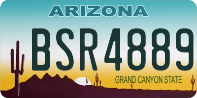 AZ license plate BSR4889