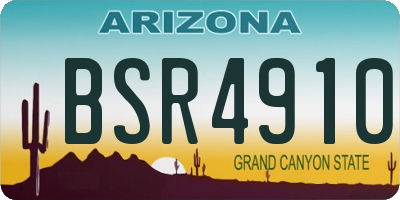 AZ license plate BSR4910