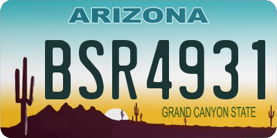 AZ license plate BSR4931