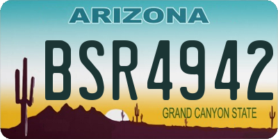 AZ license plate BSR4942