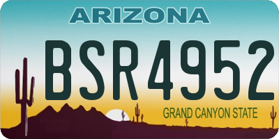 AZ license plate BSR4952