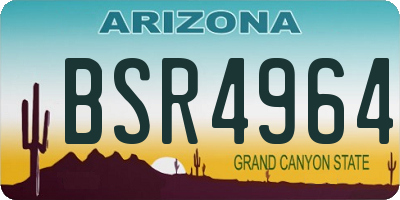 AZ license plate BSR4964