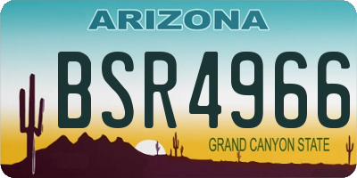 AZ license plate BSR4966