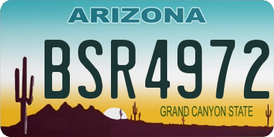 AZ license plate BSR4972