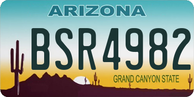 AZ license plate BSR4982