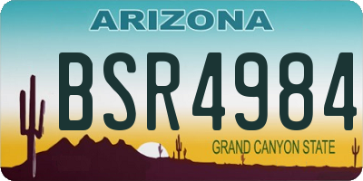 AZ license plate BSR4984