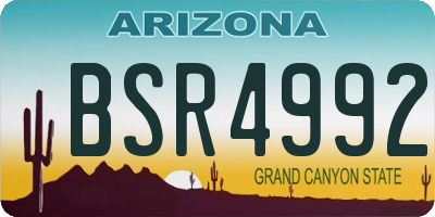 AZ license plate BSR4992