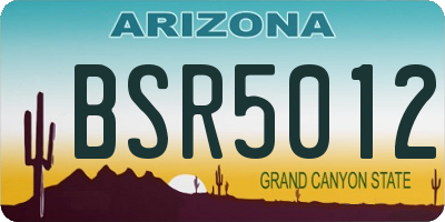 AZ license plate BSR5012