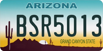 AZ license plate BSR5013
