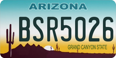 AZ license plate BSR5026