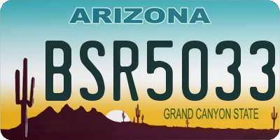 AZ license plate BSR5033