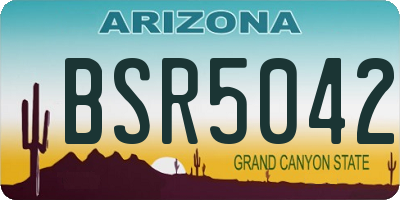 AZ license plate BSR5042