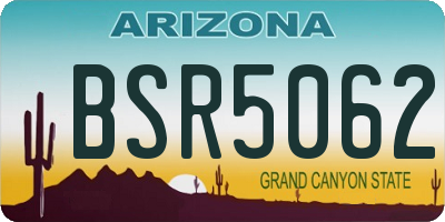 AZ license plate BSR5062