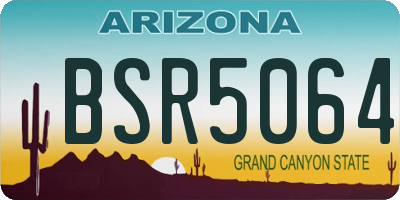 AZ license plate BSR5064