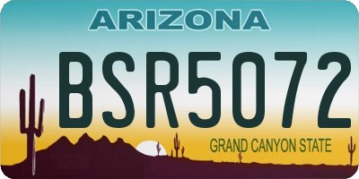 AZ license plate BSR5072