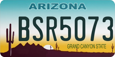 AZ license plate BSR5073