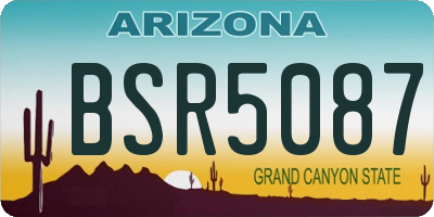 AZ license plate BSR5087