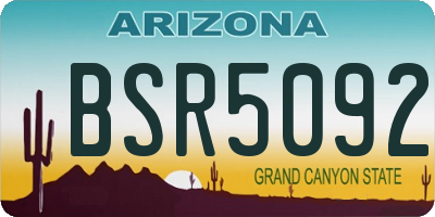 AZ license plate BSR5092